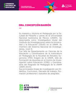 Dra. Mar&iacute;a Concepci&oacute;n Barr&oacute;n Tirado (UNAM)
