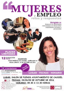 cartel taller mujeres y empleo, retos y respuestas