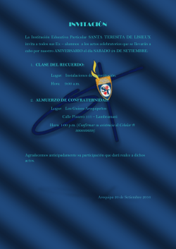 invitacion a los ex - alumnos - Colegio Particular Santa Teresita de