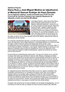 Elena Ruiz y Jos&eacute; Miguel Medina se adjudicaron el