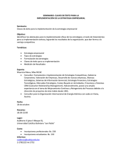 SEMINARIO: CLAVES DE &Eacute;XITO PARA LA IMPLEMENTACI&Oacute;N DE