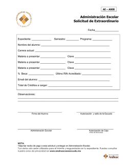 Administraci&oacute;n Escolar Solicitud de Extraordinario