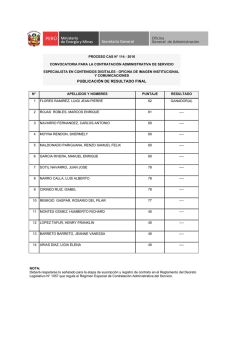 PUBLICACI&Oacute;N DE RESULTADO FINAL