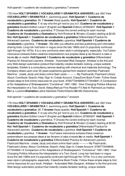 Holt spanish 1 cuaderno de vocabulario y gramatica 7 answers