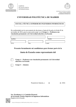 Ficha de Candidatura - Universidad Polit&eacute;cnica de Madrid