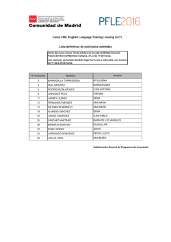 Listado definitivo de solicitudes admitidas