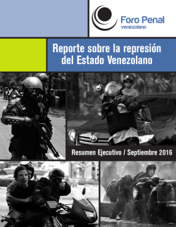 Reporte sobre la represi&oacute;n del Estado Venezolano