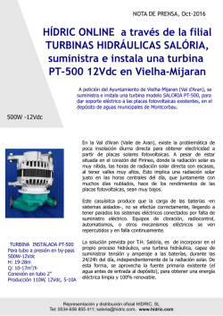 Instalaci&oacute;n turbina PT-500