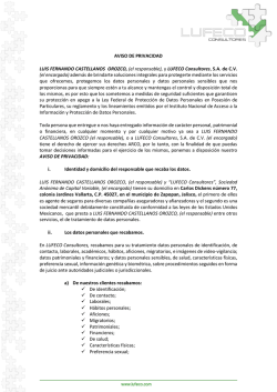 AVISO DE PRIVACIDAD LUIS FERNANDO CASTELLANOS OROZCO