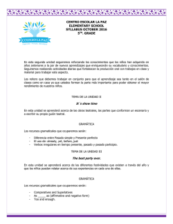 centro escolar la paz elementary school syllabus october 2016 5th