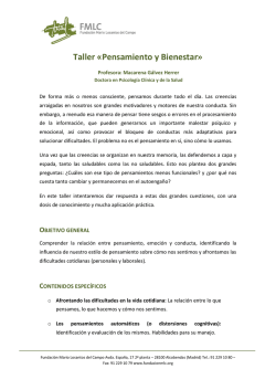 Taller &laquo;Pensamiento y Bienestar - Fundaci&oacute;n Mario Losantos del