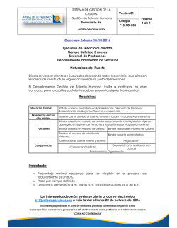 Concurso Externo 18-10-2016 Ejecutivo de servicio al afiliado