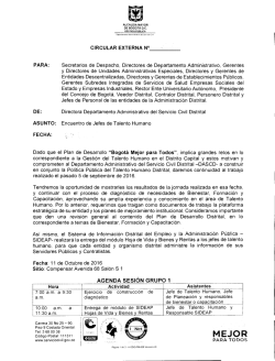 CIRCULAR EXTERNA N&deg; PARA: Secretarios de