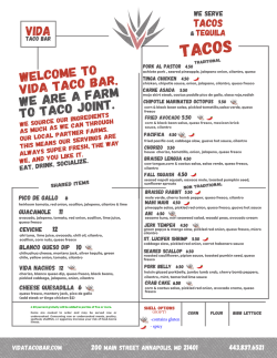 Menu - Vida Taco Bar