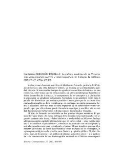 Guillermo ZERME&Ntilde;O PADILLA: La cultura moderna de la Historia