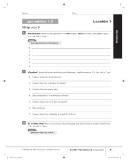 Miniprueba B gram&aacute;tica 1.2 Lecci&oacute;n 1
