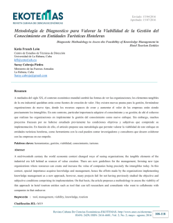 Metodolog&iacute;a de Diagnostico para Valorar la Viabilidad de la