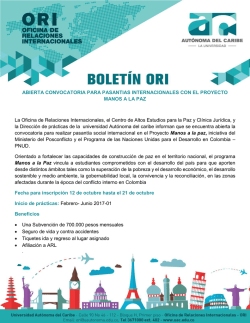 ABIERTA CONVOCATORIA PARA PASANTIAS