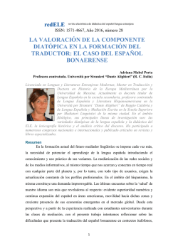 la valoraci&oacute;n de la componente diat&oacute;pica en la formaci&oacute;n del traductor