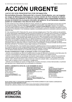 Timor Oriental: JUICIO DE DOS PERIODISTAS POR DIFAMACI&Oacute;N