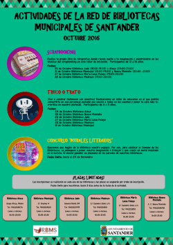 Actividades bibliotecas OCTUBRE 2016