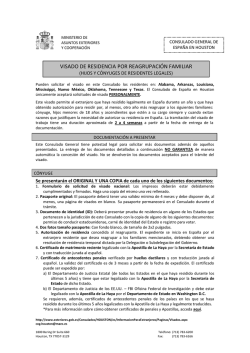 visado de residencia por reagrupaci&oacute;n familiar