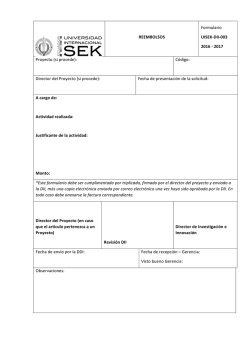 REEMBOLSOS Formulario UISEK-‐DII-‐003 2016
