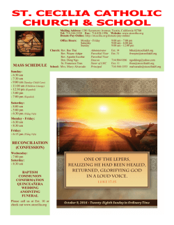 mass schedule reconciliation (confession)