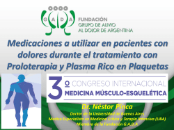 Medicaciones a utilizar en pacientes con dolores durante el