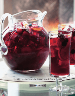 Undercounter Ice Machine Use & Care Guide - Sub
