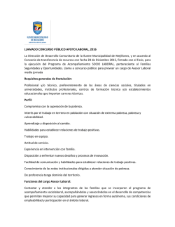 LLAMADO CONCURSO P&Uacute;BLICO APOYO LABORAL, 2016 La