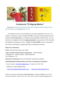 2016-10-28, Conferencia - QiGong M&eacute;dico con la Dra. Liu Yafei