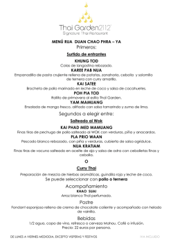 Men&uacute; de D&iacute;a - Thai Garden 2112