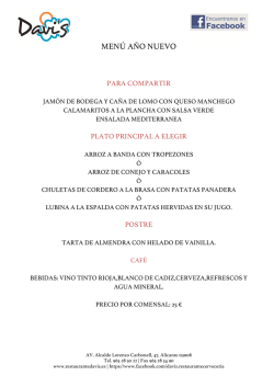 men&uacute; a&ntilde;o nuevo - Restaurante Davi`s Alicante