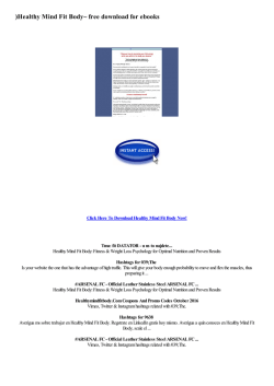 )Healthy Mind Fit Body~ free for ebooks