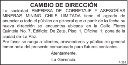 cambio de direcci&oacute;n