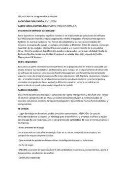 T&Iacute;TULO OFERTA: Programador JAVA/J2EE CADUCIDAD