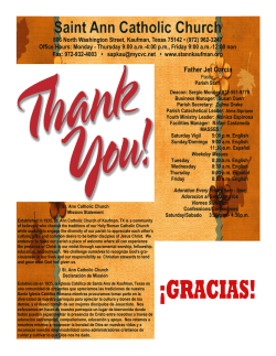 Bulletin October 9, 2016 - St. Ann Catholic Church