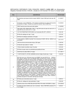 MERCANC&Iacute;AS DISPONIBLES PARA DONACI&Oacute;N SUBASTA 6