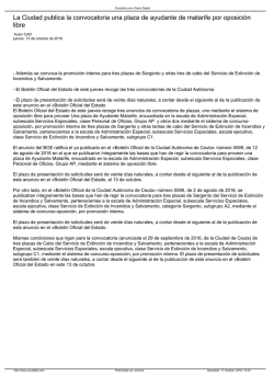 La Ciudad publica la convocatoria una plaza de