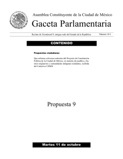 Del Colectivo CDMX - Gaceta Parlamentaria, C&aacute;mara de Diputados