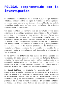 POLISAL comprometido con la investigaci&oacute;n