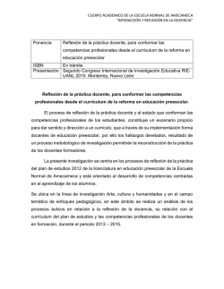 Reflexi&oacute;n de la pr&aacute;ctica docente, para conformar las competencias