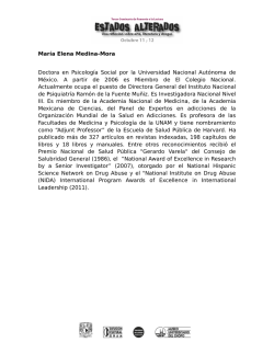 Mar&iacute;a Elena Medina-Mora - Universo de Letras