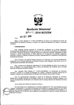 Resoluci&oacute;n Ministerial N&deg; 291-2016-MINAM