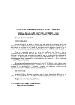 resoluci&oacute;n de superintendencia n.&deg; 256