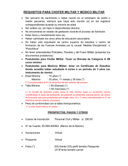 requisitos para chofer militar y m&uacute;sico militar