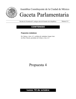 Propuesta - Gaceta Parlamentaria, C&aacute;mara de Diputados