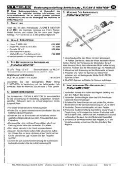 Bedienungsanleitung Antriebssatz &bdquo;TUCAN & MENTOR&ldquo;
