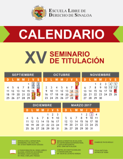calendario - Escuela Libre de Derecho de Sinaloa
